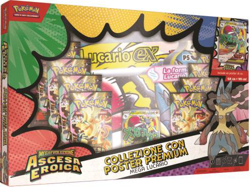 POKEMON Megaevoluzione – Ascesa Eroica  –  Collezione con Poster Premium In Box (40x28cm)…x